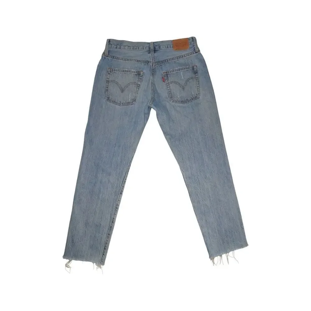 Levi’s 501 CT Customized & Tapered Distressed Jeans W25 L32 Light Wash